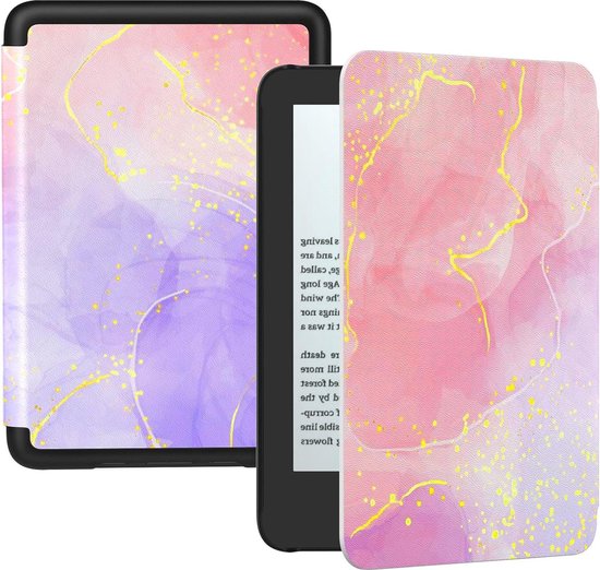 6" All-New Kindle (11th Generation-2022 Release) Lightweight Shell Cover - Auto Wake/Sleep - Flowing Purple/Pink Color - e-Reader Case van Fintie