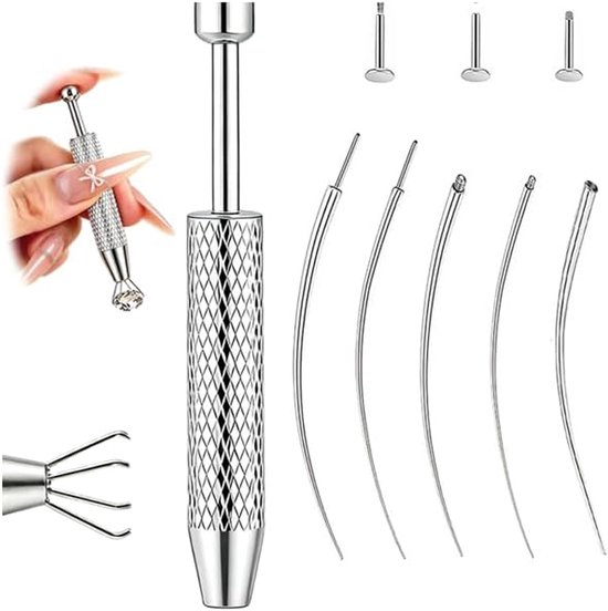 6 Delige Set van Gebogen Taper en Opener voor het Wisselen van Sieraden in Zilver Geschikt voor Flatback Oorbellen voor Oor Neus Lip