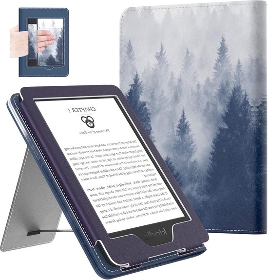 6-inch Kindle Case - Ultra Lightweight PU Shell Cover with Auto Wake/Sleep - Gray Forest - Fits Kindle (11th Gen 2022 Release, 10th Gen 2019, 8th Gen 2016) van Fintie