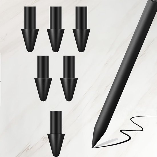 6 reservepunten compatibel met Remarkable Paper Pro pennen en reservepunten, compatibel met Remarkable Marker Plus-zwart