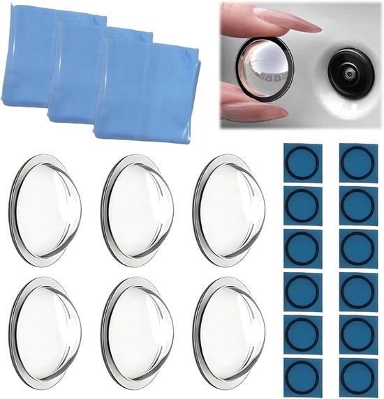 6 stuks beschermfolies voor autocameralenzen, zeer transparant ontwerp, compatibel met diverse automodellen.