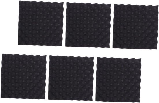 6 Stuks Bescherming bord isolatie geluid bewijs proofing eierkist schuim vulling akoestisch paneel eierkist kussen dempende pad bekledingsschuimen katoen Black