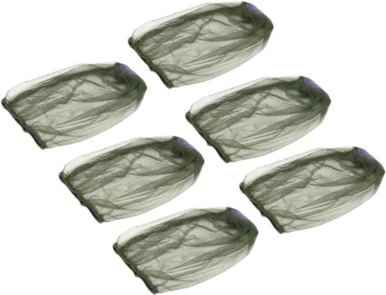 6 Stuks Delige Ademende Netkap met Insectenbescherming Ventilatie Rondom Geschikt voor Heren Dames voor Wandelen Buitenactiviteiten