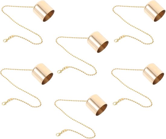 6 Stuks Delige Koperen Kaarsendover met Ketting Veilig Precies voor Theelicht Votiefkaarsen Geschikt voor Thuis Restaurant Feestelijke Gelegenheden