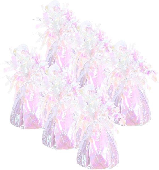 6 Stuks Delige Metallic Ballongewichten met Gewicht Tafelhouder voor Heliumballonnen Veelzijdige Decoratie voor Verjaardagsfeestjes Bruiloften Afstudeerfeesten Multi Color