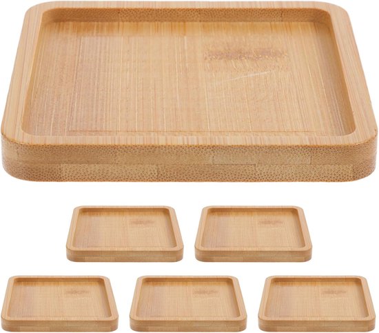 6 Stuks DIY Bamboo Mosaic Coaster Kit Ronde Basis voor Volwassenen Veilig Gepolijst Duurzaam Absorberend voor Ambachtelijke Glasmozaïek Projecten Thuis Restaurant