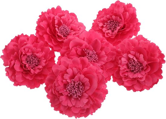 6 Stuks Extra Large Rosy Peony Artificial Flower Hair Clips Realistische Bohemia Haaraccessoires Grote Stoffen Bloemenspeld voor Bruiloft Strand Dagelijks Gebruik