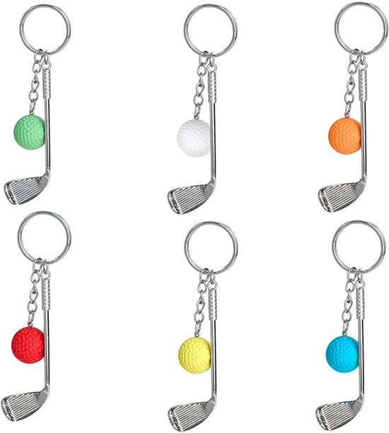 6 stuks golfsleutelhangers golfclub bal hanger voor golfspelers