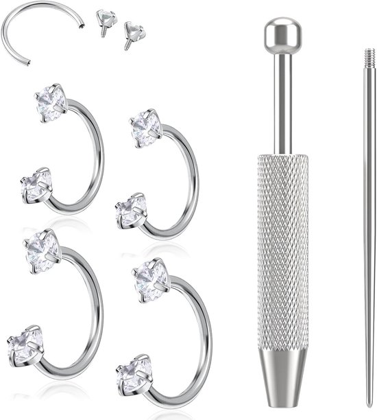 6 stuks hoefijzer neuspiercing septum piercing hoefijzer hoefijzer