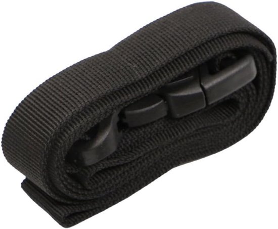 6 stuks kofferriem, kort, 1,3 m × 25 mm, verstelbare kofferband met snelsluiting, rugzak, borstband, verlengriem, sjorbanden, spanbanden voor reizen, kamperen, klimmen, joggen, zwart