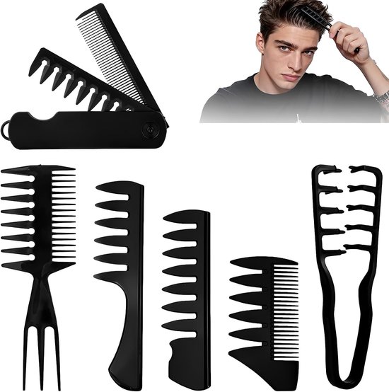 6 stuks krulkam, textuurkam, haartang, textuurkam, stylingkam, wortels, volume tool voor de haarwortels met ponyaanzet verzorging, lifting haarwortels haarborstel voor mannen en vrouwen