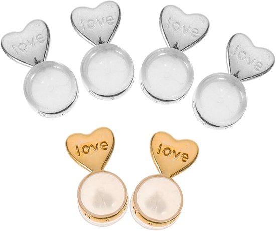 6 Stuks Liefde Oorbellen Oorbel Lifters Ruggen Plakkerige haken Voor Het Maken Van Sieraden Oorreiniger Achterkantjes Voor Studs Terug Maat Metaal