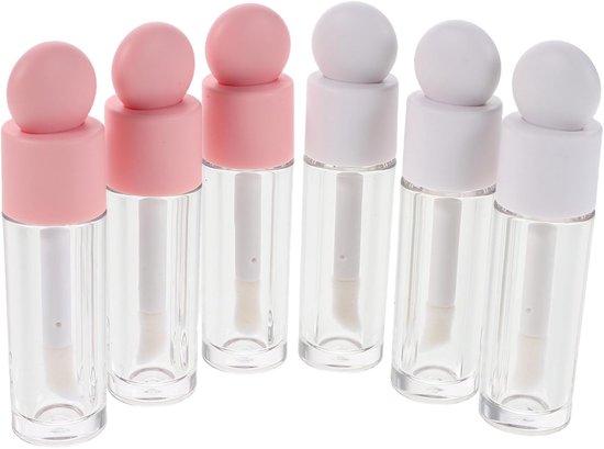6 Stuks Lipglosstubes: Lege Doorzichtige Lipglosstubes Met Staafje - Plastic Lippenbalsemglanscontainers Doorzichtige Lippenstiftflessen Voor Doe- - Make-up Lipglossmaakset