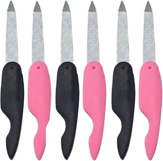 6 stuks nagelvijl, opvouwbaar, grote vijl, gereedschap voor nail art, metalen vijl, strips voor het polijsten en trimmen van nagels