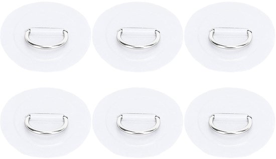 6 stuks opblaasbare boot DR-pads, PVC, duurzaam, marine, roestvrijstalen bevestigingsgesp (Wit)