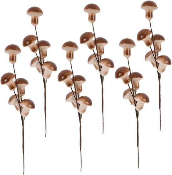 6 Stuks Paddenstoelen Voor Knutselwerkjes: Kunstmatige Takken Van Schuimpaddestoelen - Realistische Vaasbloemstukken Voor Huis- En Feestdecoratie