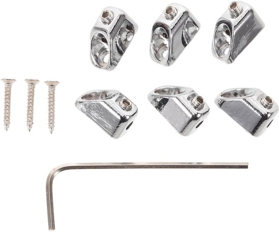 6 stuks snaarhouders voor elektrische gitaar - Vervangende bevestigingsonderdelen voor de vergrendelingsmoer van een koploze gitaar voor onderhoud thuis of op het podium, 0,5 x 0,3 inch