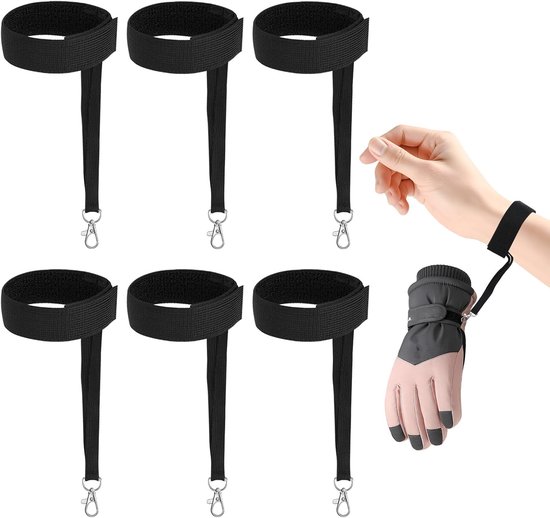 6 stuks sport winter ski handschoenen elastische polsband, snowboard accessoires voor mannen, veiligheidsriemen benodigdheden met sleutelhangers voor bergbeklimmen snowboarden buitenactiviteiten