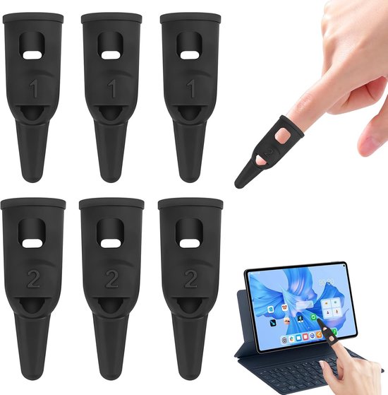 6 stuks vinger stylus pen voor touchscreen hoge precisie gevoeligheid siliconen, capacitieve stylus geschikt voor iPad/iPhone/Android telefoons tablets alle touchscreens volwassenen en kinderen