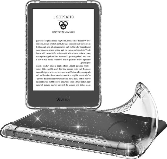 6" Ultra Clear Soft Transparent TPU Bumper Cover for Kindle (11th Generation-2022) with Glitter Shell van MoKo