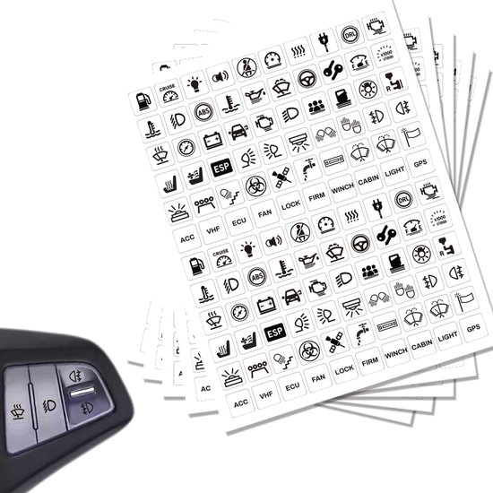 600 stuks lichtschakelaar etiketten stickers, waterdichte schakelaar paneel etiketten sticker voor dashboard centrale console circuit paneel marine boot vrachtwagen dashboard, 1,5 x 0,6 inch