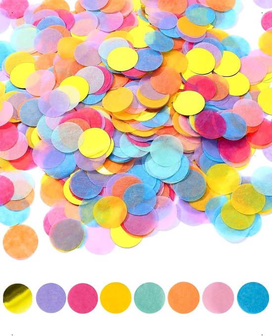 6000 Stuks Feestconfetti Kleurrijk Veelkleurig Ronde Strooidecoratie Tafeldecoratie Confetti Levendige Veelkleurigheid Folie Tulepapier Feest Verjaardagen Bruiloft Jubilea Decoratie 60g