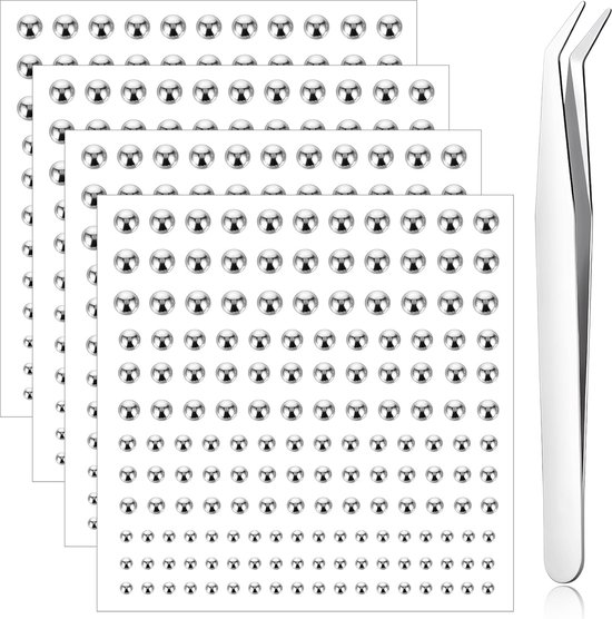 660 stuks lippiercings, nep-neusstekers, zelfklevende wenkbrauwstekers, neuspiercings, lippiercings en gezichtssieraden, inclusief pincet voor doe-het-zelf piercingsieraden voor dames en heren