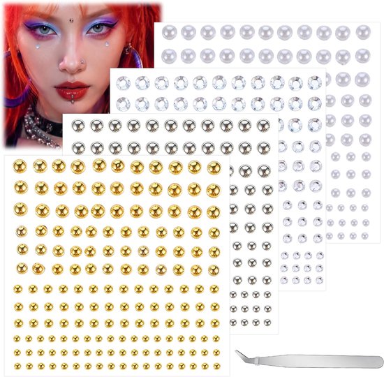 660 stuks neppiercing, lippiercing, wenkbrauwsteker, no-piercing | Acryl nep-neuspiercing, nep-piercingset, accessoires, voor neuspiercing, wenkbrauwen, gezicht, lichaamssieraden, met pincet