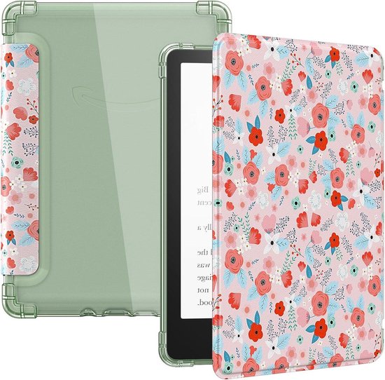 6.8" Kindle Paperwhite 11th Generation 2021 & Paperwhite Signature Edition Case - Ultra Clear Soft Flexible Transparent TPU Back Cover - Light Shell with Auto Wake/Sleep - Spring Pink van MoKo