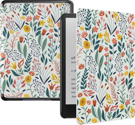 6.8" Kindle Paperwhite Case Flowers Auto Wake/Sleep E-Reader Cover van MoKo