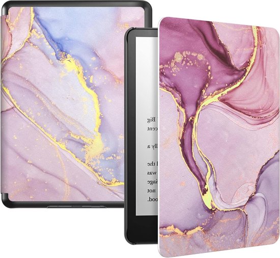 6.8" Kindle Paperwhite Case Light Pink Gold Marble Auto Wake/Sleep Shell Cover van MoKo