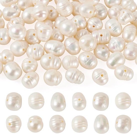 70 Stuks Natuurlijke Gekweekte Zoetwaterparelkralen Onregelmatige Aardappelvormige Parelkralen voor DIY Ketting Armband Oorbellen Sieraden Maken 6mm