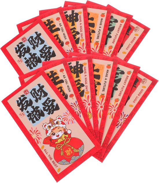 72 Stuks Chinese Enveloppen Paardenjaar Dikke Luxe Papieren Hongbao voor Lentefestival Bruiloft Verjaardagsfeest Geschenk Zakjes