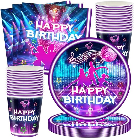 72 stuks K Pop Verjaardag Decoratieset, Verjaardagsfeestje Decoratieset, K-Pop-Thema Verjaardagsfeestdecoraties, VerjaardagsdecoratiesK Pop Party, Kartonnen Plaat Servet, Verjaardagsfeestje Set-24