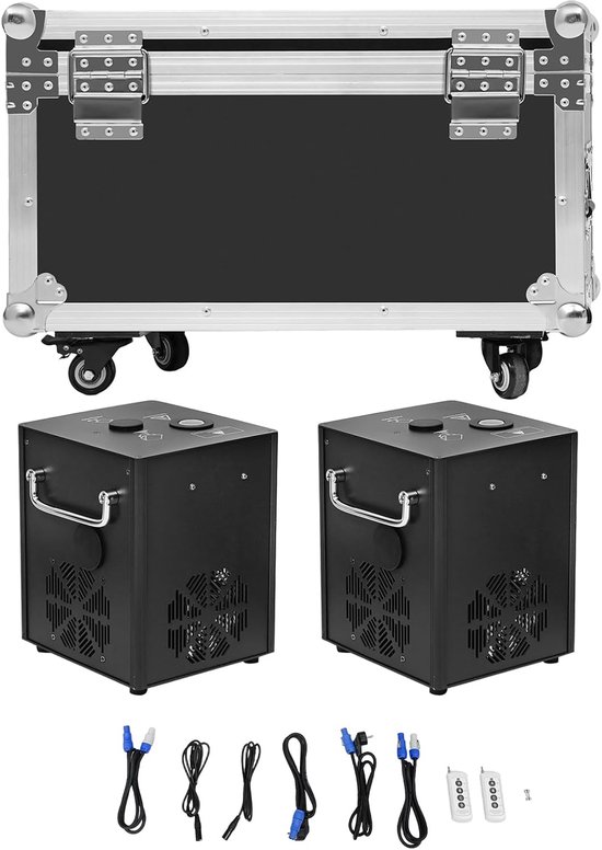 750 W, 2 stuks pyrotechnische podiumspeciale effectmachines, pyrotechnische machines, speciale effectmachines, podiumeffectmachine met flightcase, voor podiumuitrusting en bruiloften