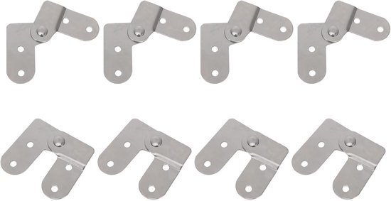 8 Stuks Delige Inklapbare Ijzeren Scharnier Set met Demping Verstelbare Multifunctionele Vervanging voor Zoldertrap Inklapbare Tafels Meubels Lichtgewicht Eenvoudig Te Monteren