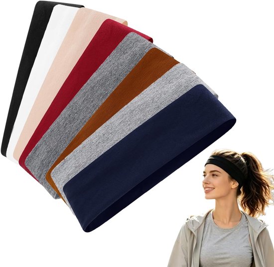 8 stuks meerkleurige haarbanden voor dames, antislip sportzweetbanden & actieve kleding
