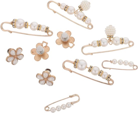 8 Stuks Pearl Brooch Waist Cincher Clips Verstelbare Strijkjes voor Broeken Rozen Decoratief Functioneel
