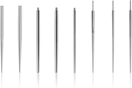 8 stuks piercingstaafjes insertion chirurgisch staal piercing naald 14G 16G 18G voor oor/neus/lippen/buik/tong piercing steker set body stretching piercings kit assistant tool