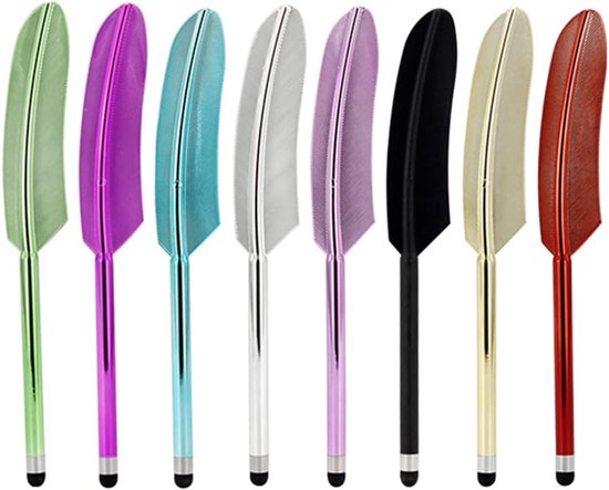 8 stuks stylus voor touchscreens, meerkleurig, veervormig, universeel, hoge gevoeligheid, capacitieve styluspen, touchpen, Kindle tablets, smartphones en andere touchscreen-apparaten