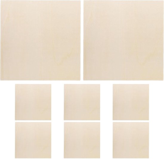 8 stuks white houten vierkantjes - 11,8 inch (30 cm) onafgewerkte houten vierkantjes - schijven/tegels voor knutselen, schilderen en beitsen