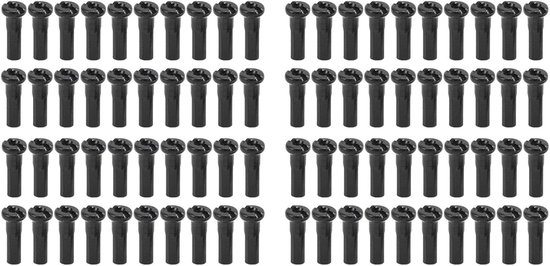 80 stuks fietsspaaknippels ijzer 14 mm, spaakhoeden voor 14G spaakdraad mountainbike, zwarte fietsspaakhoezen voor wielreparatie