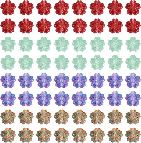 80 stuks glazen bloemkralen Sakura bloem kristalkraal bloem losse spacerkralen voor lente armbanden kettingen oorbellen sieraden maken thuisdecoratie