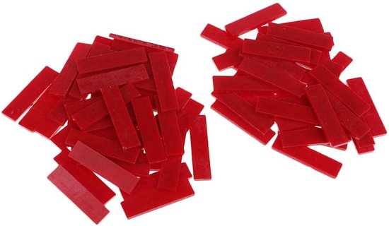 80 stuks glazen mozaïektegels voor doe-het-zelf kunst ambachten rechthoek rood