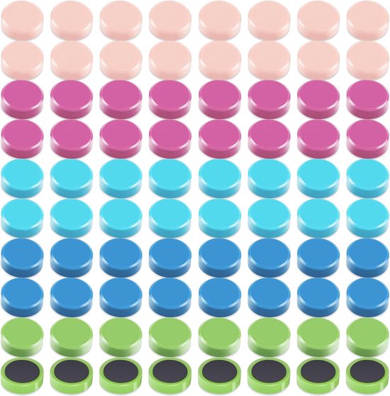80 Stuks Koelkastmagneten, Kleine Sterke Magneten voor Koelkast, Whiteboard, Kluis, Kantoor, Klaslokaal & School, Decoratieve Ronde Schattige Mini Magneetjes voor Knutselen en Huis (5 Kleuren)