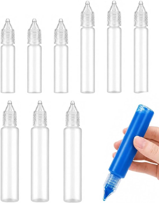 9 stuks druppelflessen, lege flessen voor vloeistoffen, 10/15/30 ml flessen, druppelflessen van kunststof, draagbaar, comprimeerbare druppelflessen voor vloeibare monsters