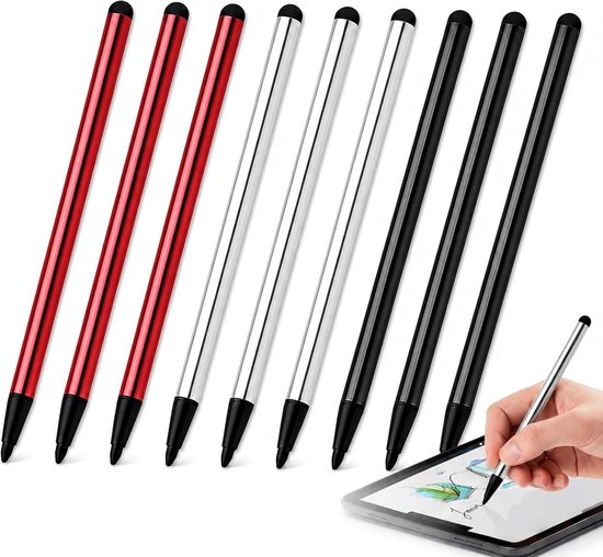 9 stuks universele stylus capacitief touchscreen - stylus voor touchscreen - geschikt voor tablets, mobiele telefoons, touchscreen-apparaten en spelconsoles