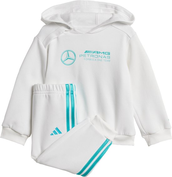 adidas Performance MERCEDES - AMG PETRONAS FORMULA ONE TEAM DNA BABY JOGGINGPAK MET LANGE MOUWEN - Kinderen - Wit- 68 van Adidas