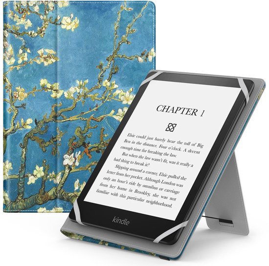aladdien - Universele hoes voor 6 - 7 inch eReaders - Lichtgewicht PU Lederen Folio - Abrikoosbloesem - Bescherming voor Kindle Kobo Sony - Perfecte... van Merkloos