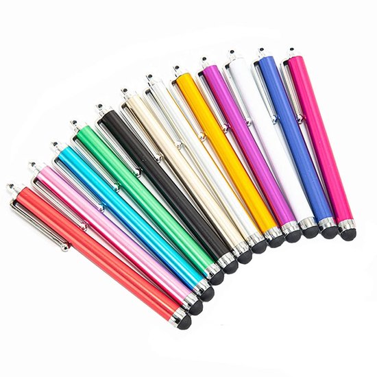 Allecto - 12 Stuks Invoerpen - Styluspen voor Touchscreen - Elegant en Praktisch - Universele Capaciteit - Geschikt voor Smartphone en Tablet - Per...